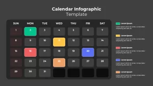 Calendar Infographic Dark