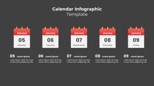 Calendar Infographic Presentation Template Dark