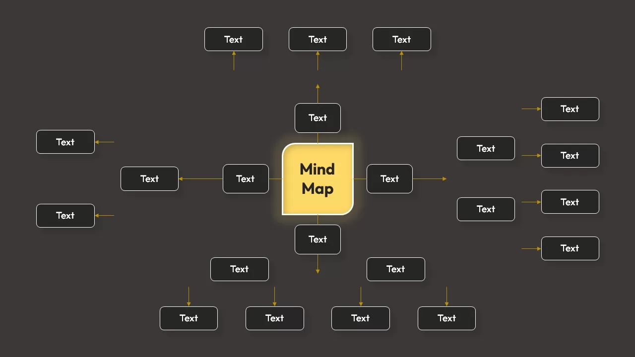 Embossed Mind Map Template Dark