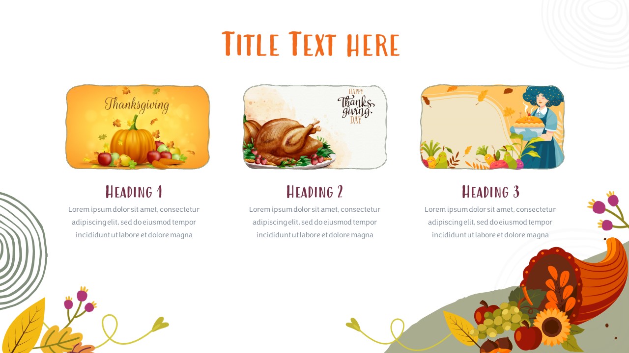 Free Thanksgiving PowerPoint Template titles