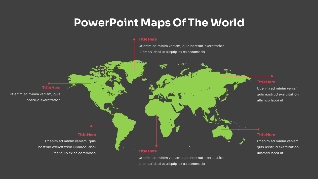 world map for powerpoint presentation template