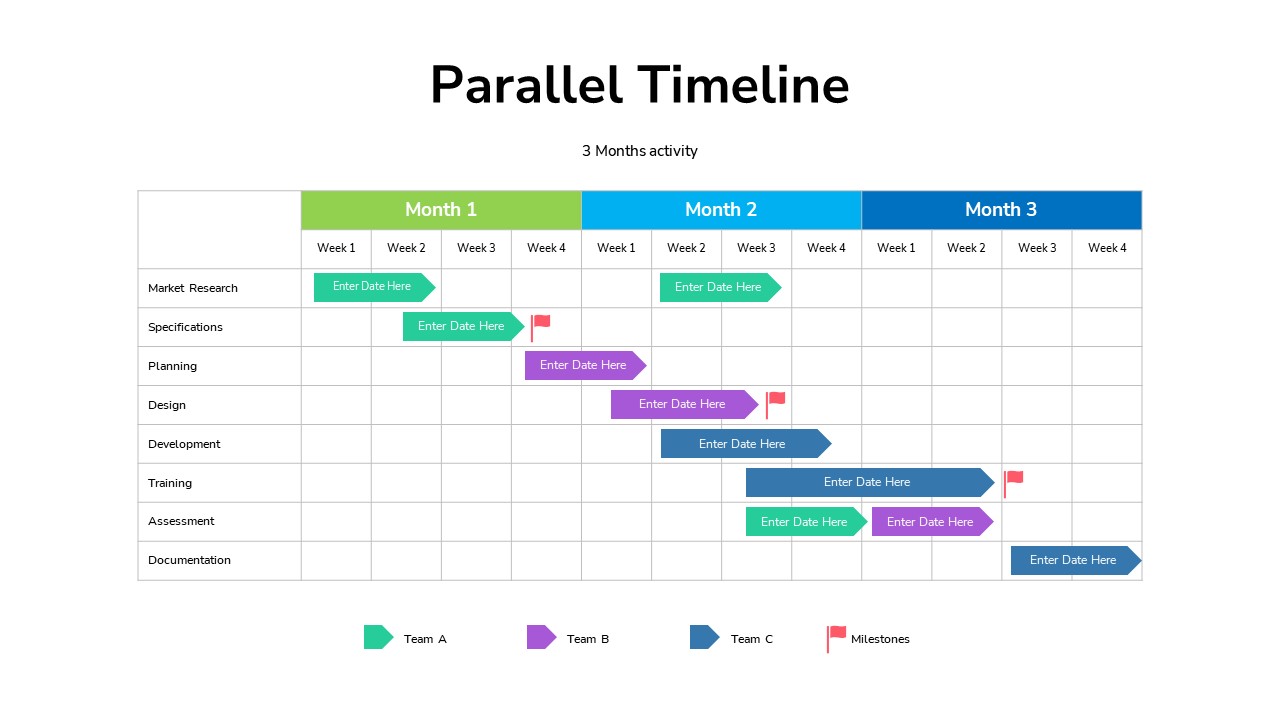 Parallel Timelines Template SlideBazaar