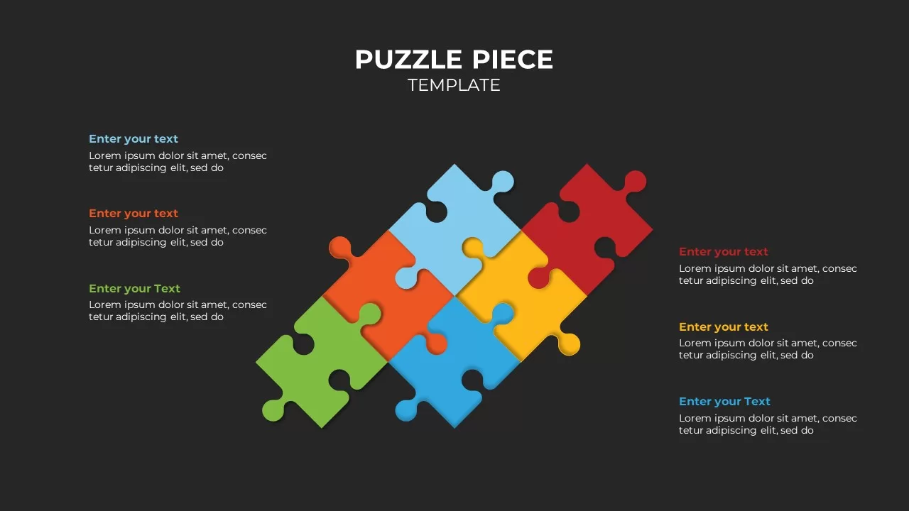 Puzzle Piece Presentation Template Dark