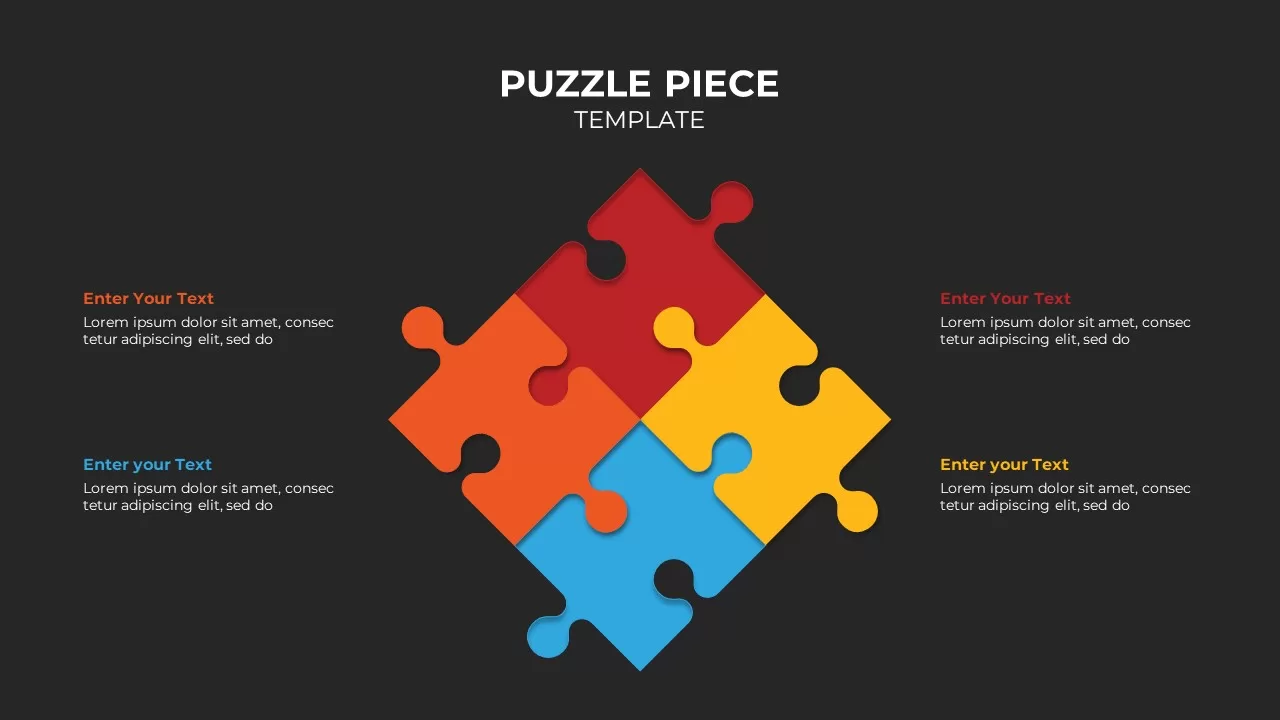 Puzzle Piece Template for PowerPoint Dark