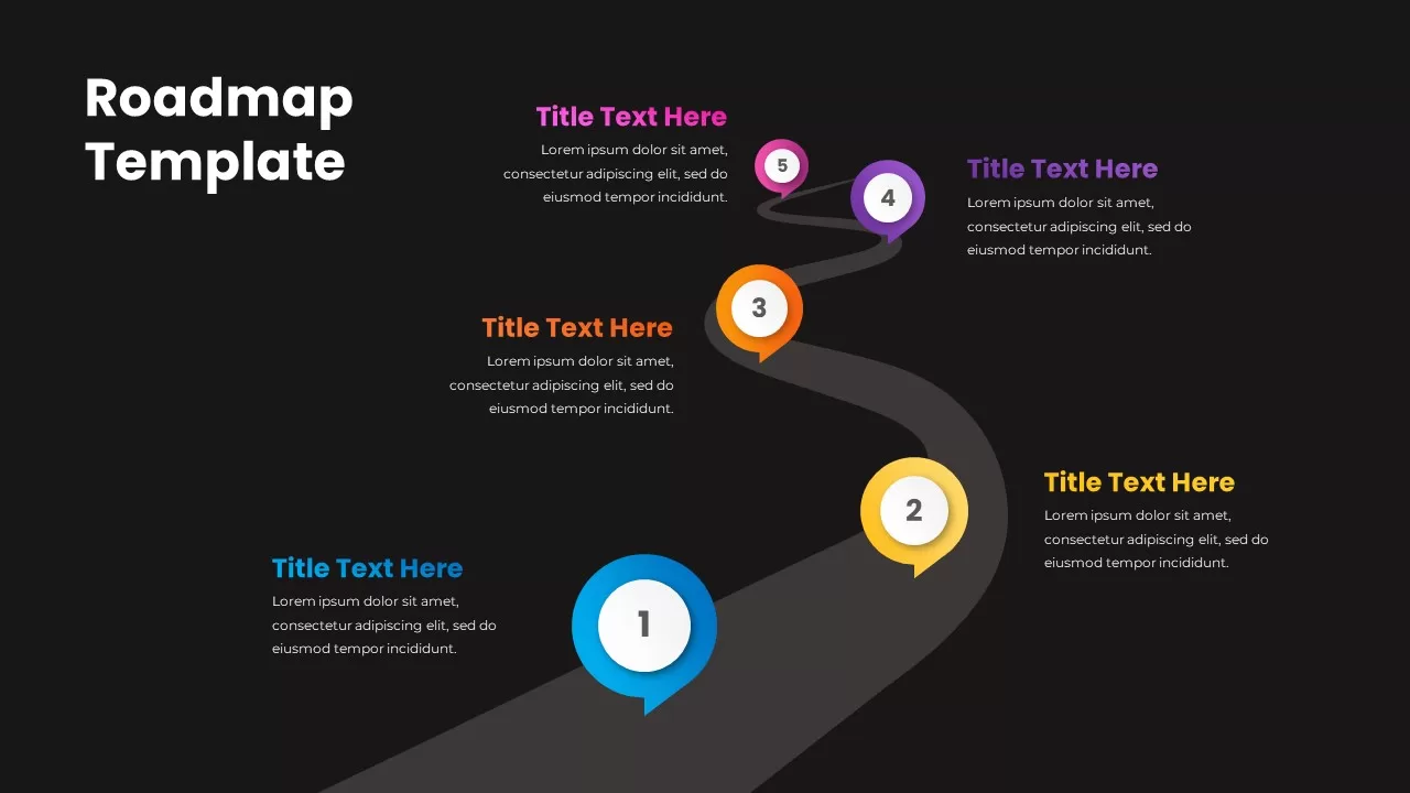 Roadmap Infographic Template Dark