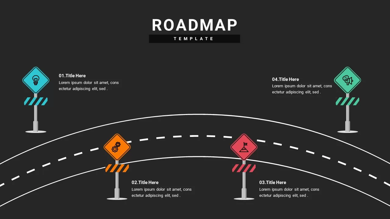 Roadmap Infographics Dark