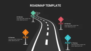 Roadmap Template for PowerPoint Dark