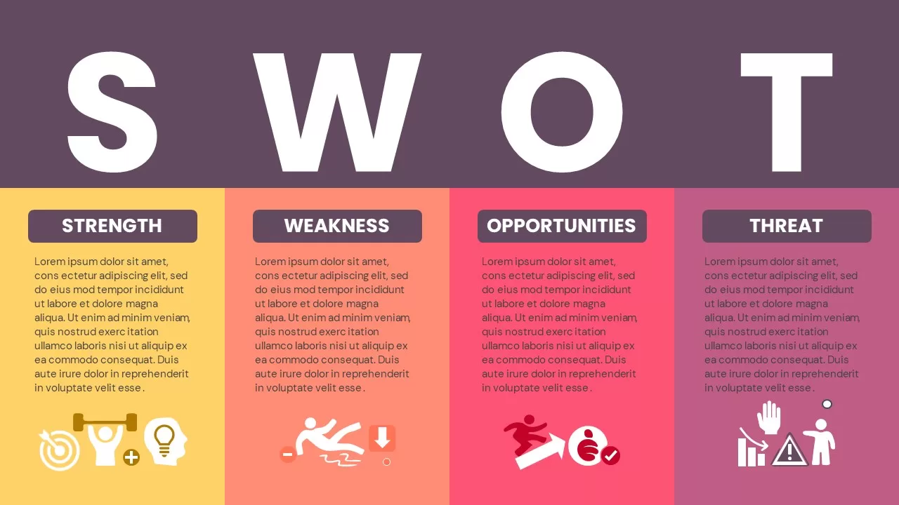 SWOT Analysis Infographics Template Dark