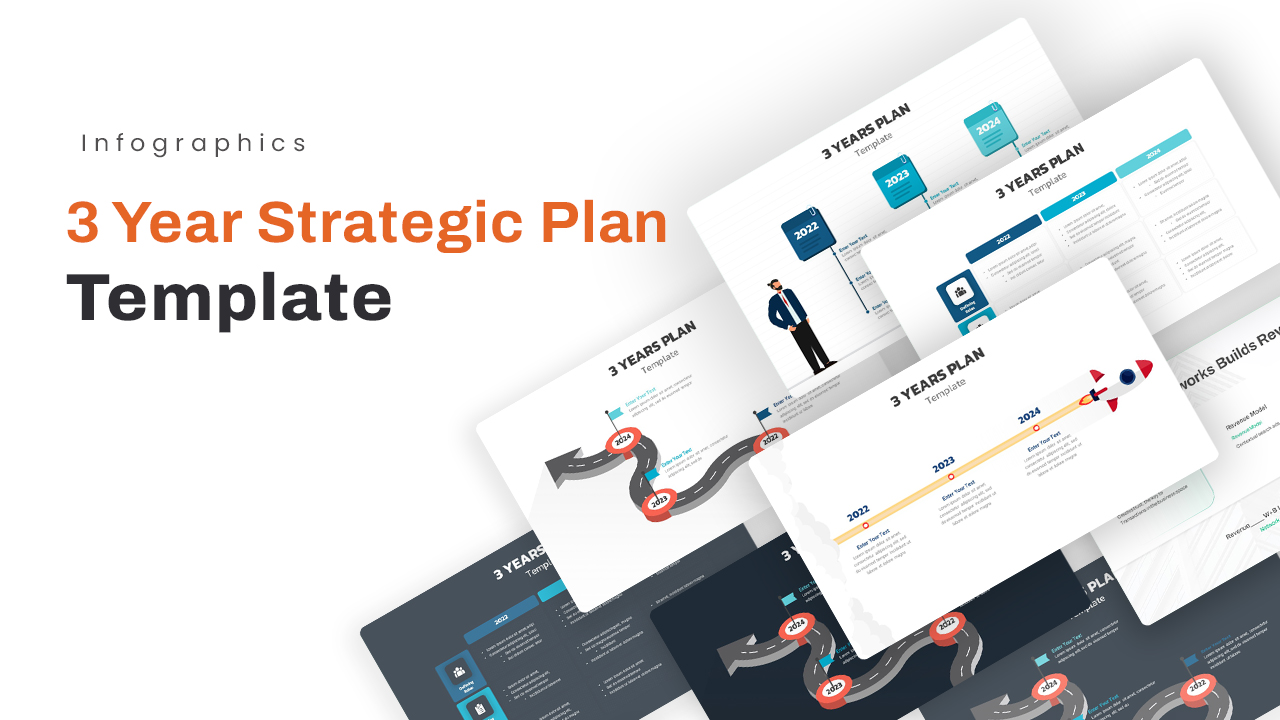 3 Year Strategic Plan PowerPoint template
