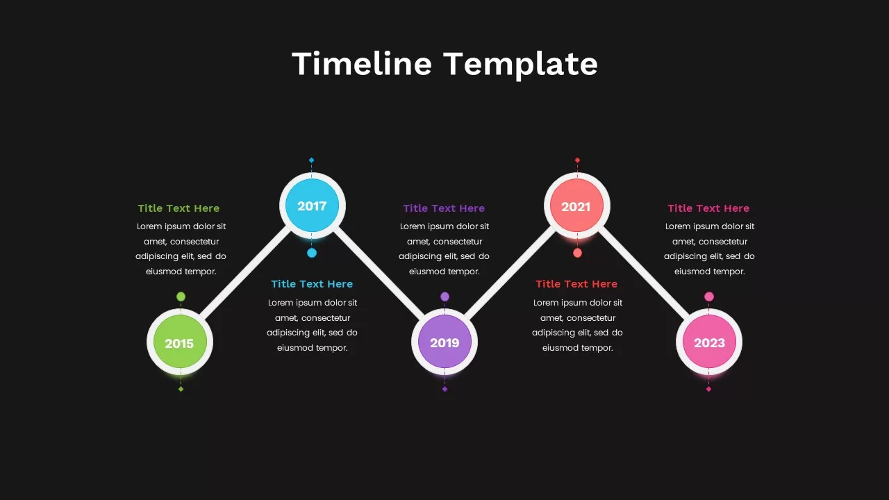 Timeline Template for PowerPoint Dark