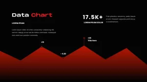 red powerpoint template data chart