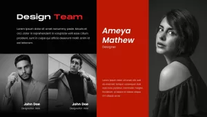 red powerpoint template designers team