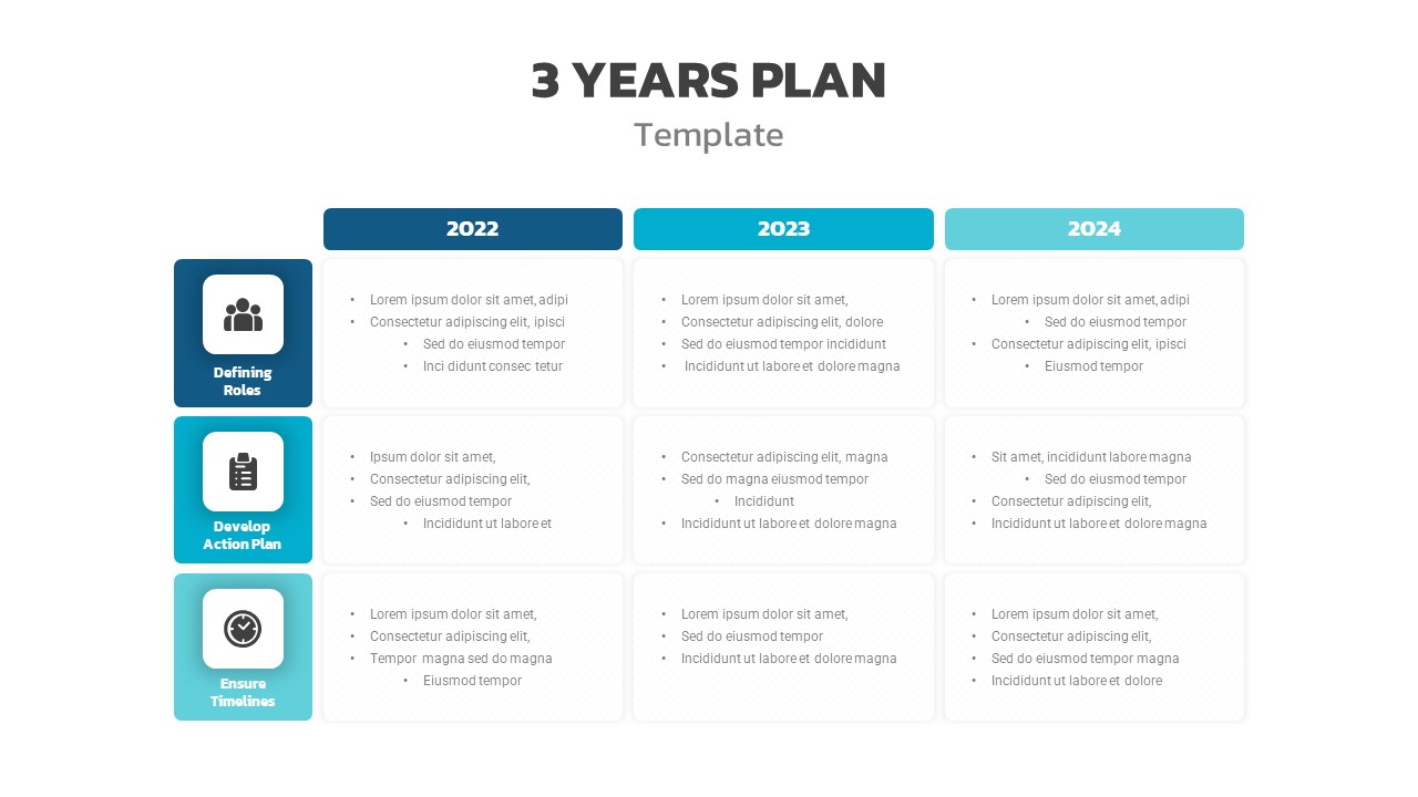 3 Year Strategic Plan PowerPoint template SlideBazaar
