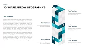 3D Cube Shape Infographic Arrow Template