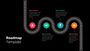 4 Stage Roadmap Infographics Template Dark