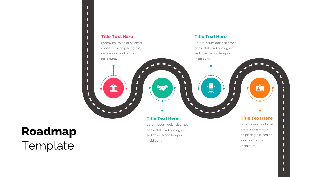 4 Stage Roadmap Infographics Template - SlideBazaar