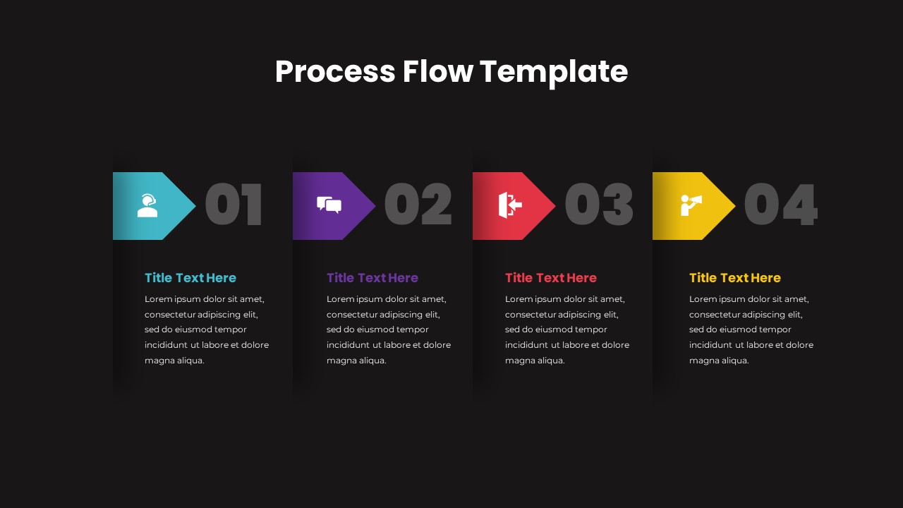 4 Step Process Flow Template Slidebazaar 0573