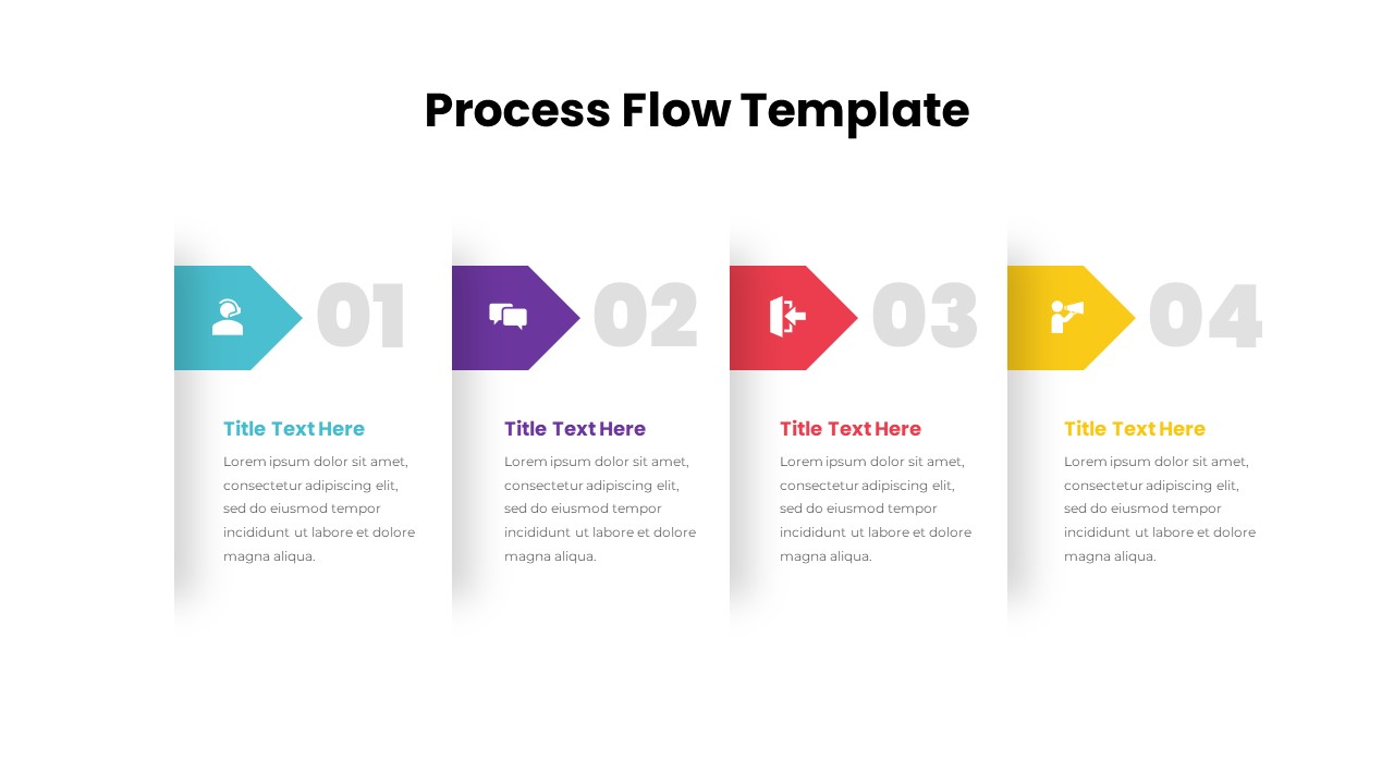 4 Step Process Flow Template Slidebazaar 9587