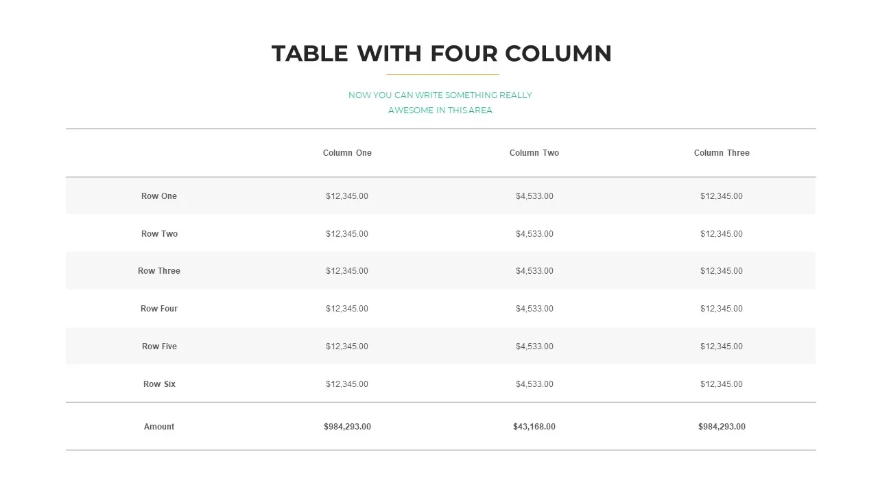 4 column ppt slide