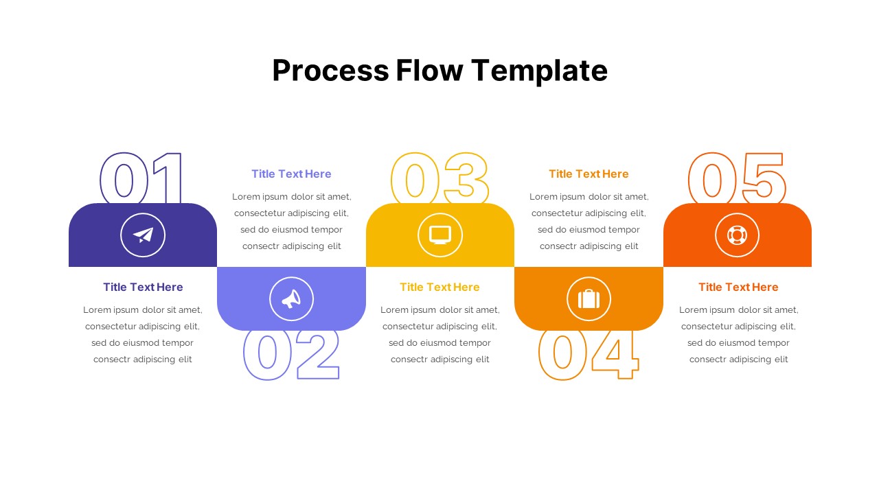 5 Stage Process Flow Template Slidebazaar 8784
