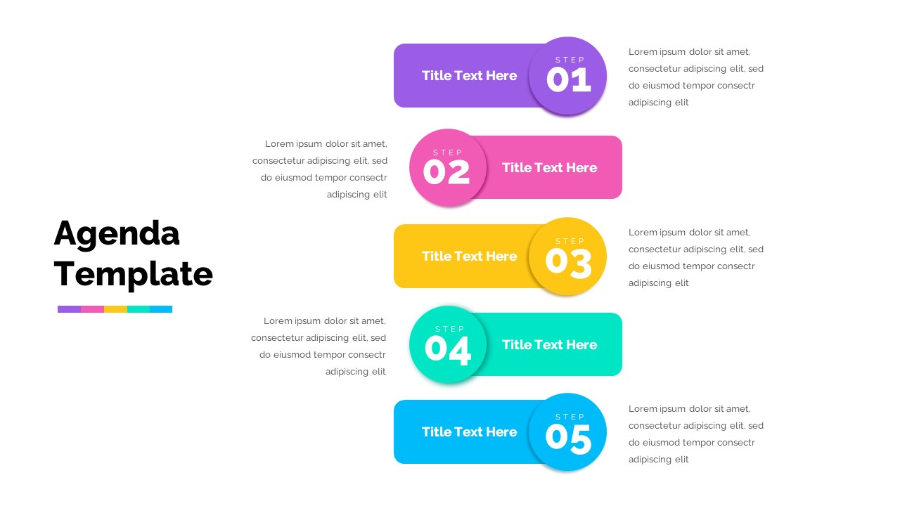 5 Step Agenda Template SlideBazaar