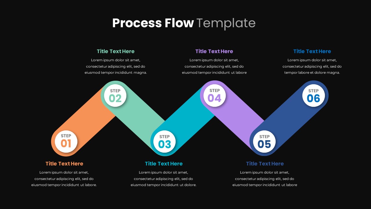 6 Stage Process Flow Template - SlideBazaar