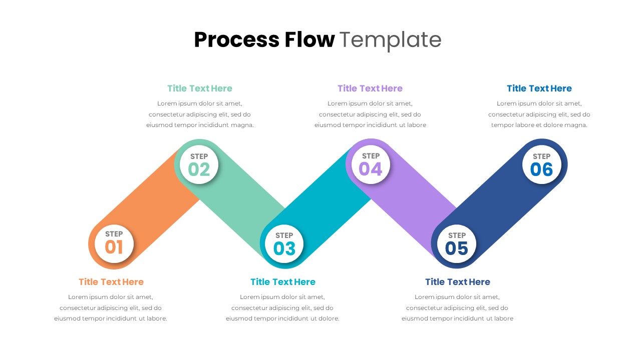 6 Stage Process Flow Template - Slidebazaar