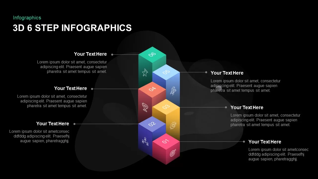 6 step 3D PowerPoint templates