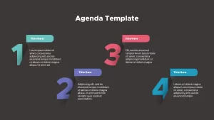 Agenda Template for Presentation Dark