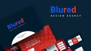 Blue and Red Powerpoint Template