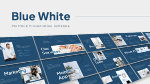 Blue and White Theme​​ PowerPoint Template