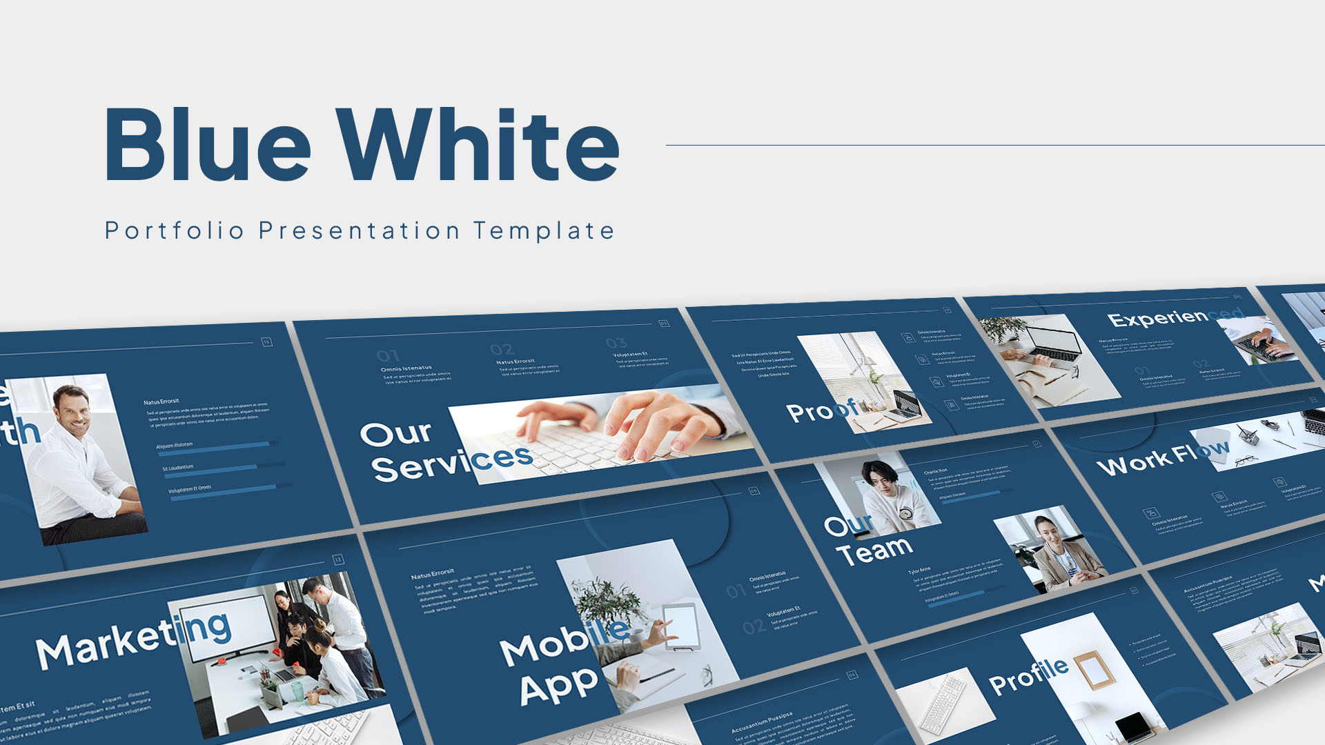 Blue White Background PowerPoint Template
