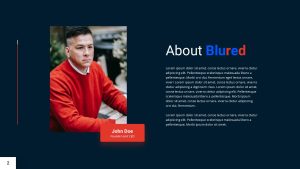 Blue and Red PowerPoint Presentation Template about slide