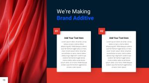 Blue and Red PowerPoint Presentation Template brand slide