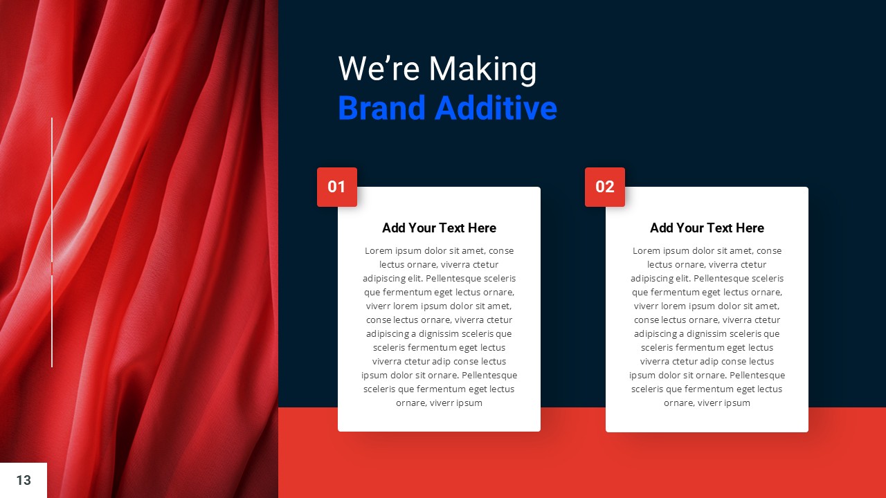 Blue and Red PowerPoint Presentation Template brand slide