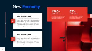 Blue and Red PowerPoint Presentation Template economy slide