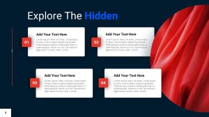 Blue and Red PowerPoint Presentation Template explore slide