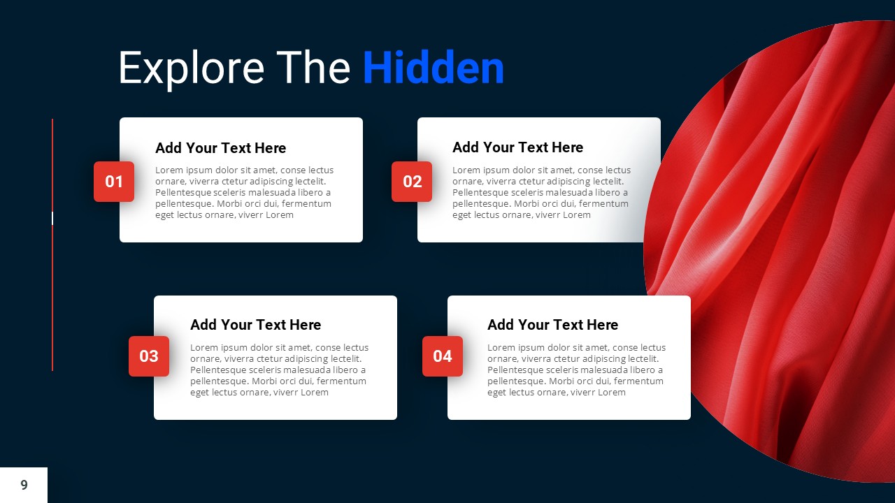 Blue and Red PowerPoint Presentation Template explore slide