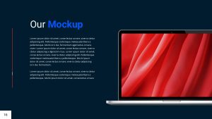 Blue and Red PowerPoint Presentation Template mockup slide