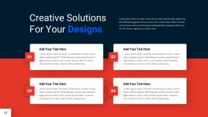 Blue and Red PowerPoint Presentation Template solutions slide