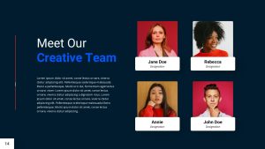 Blue and Red PowerPoint Presentation Template team slide