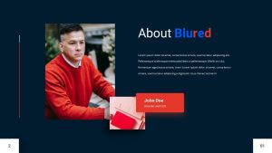 Blue and Red PowerPoint Template about us