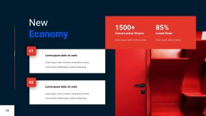 Blue and Red PowerPoint Template economy