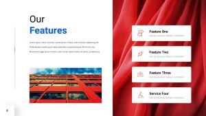 Blue and Red PowerPoint Template features