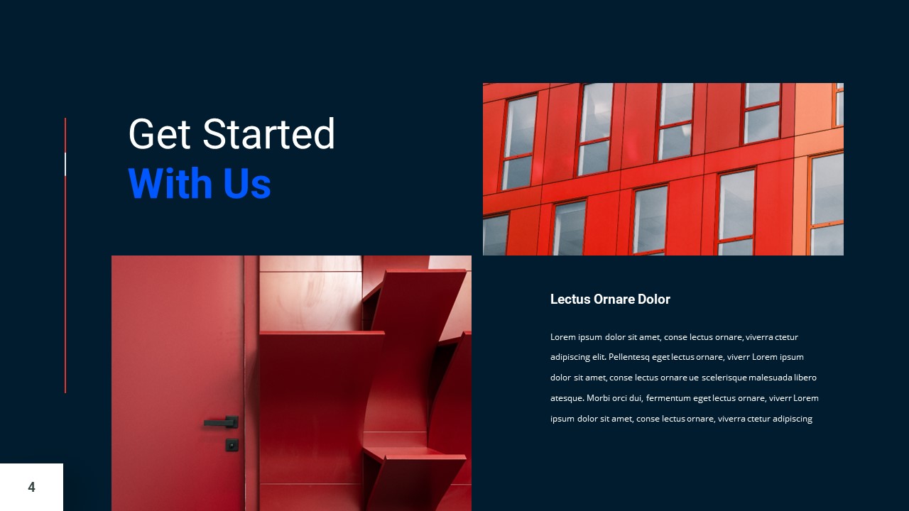 Blue and Red PowerPoint Template get started