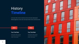 Blue and Red PowerPoint Template history timeline