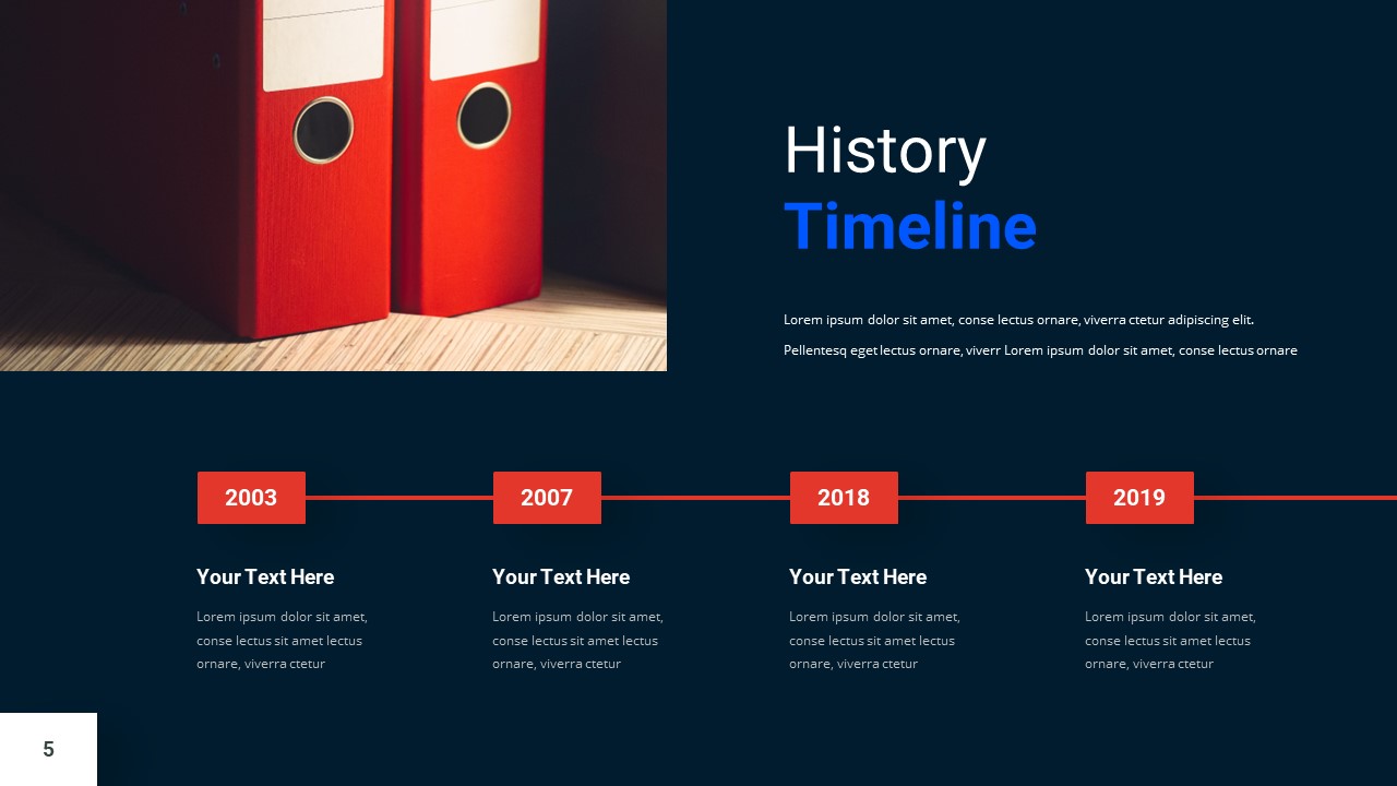 Blue and Red PowerPoint Template history