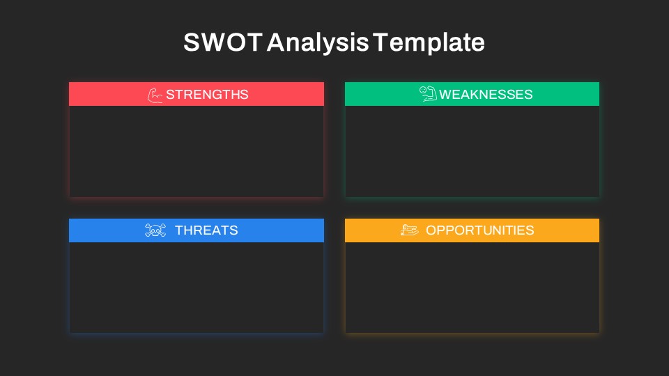 Free SWOT Analysis PPT Presentation Template Black