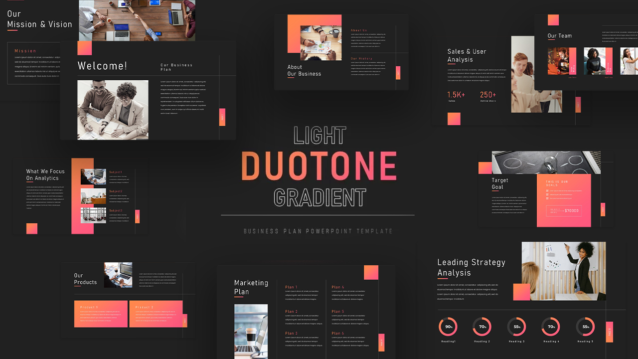 Light Duotone Gradient PowerPoint Template