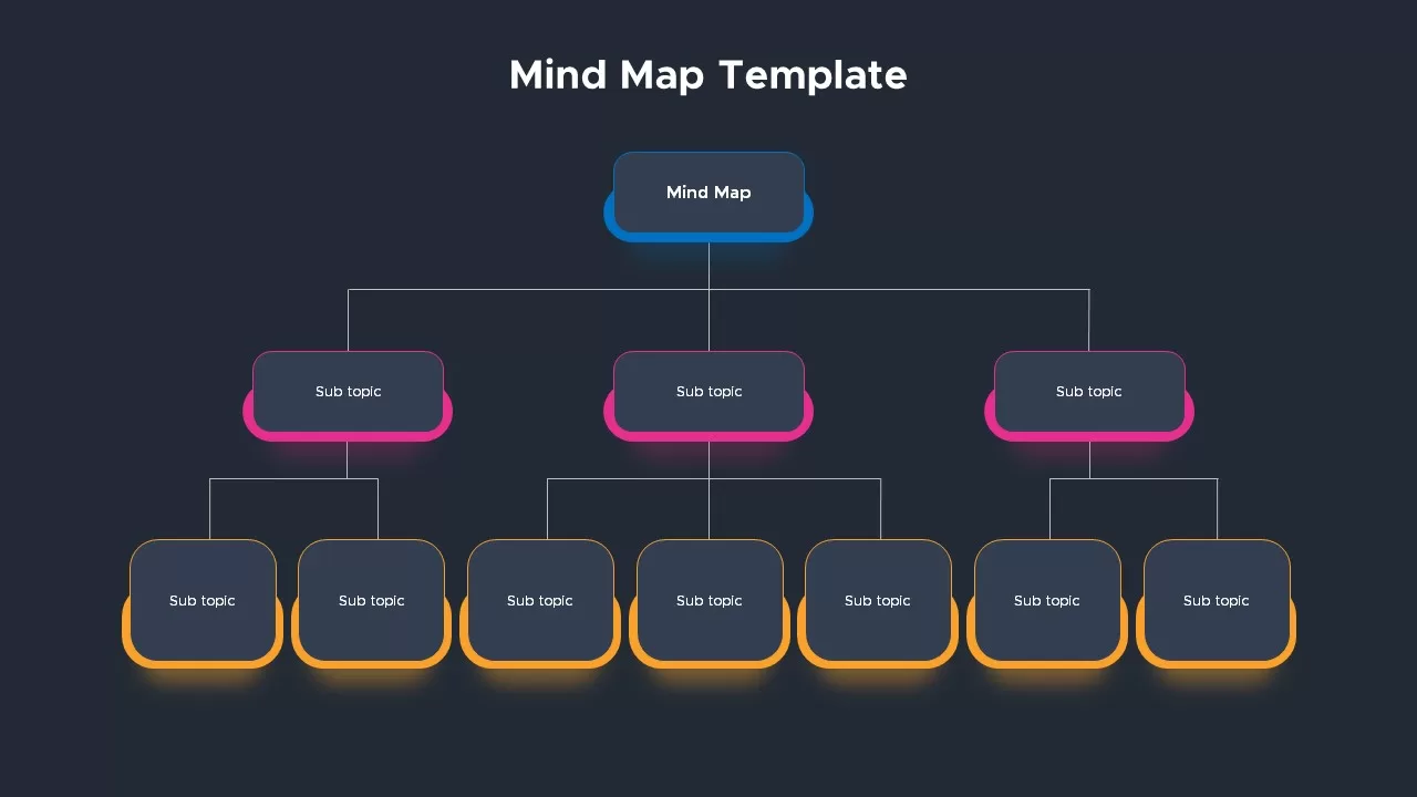 Mind Map Infographics for PowerPoint Dark